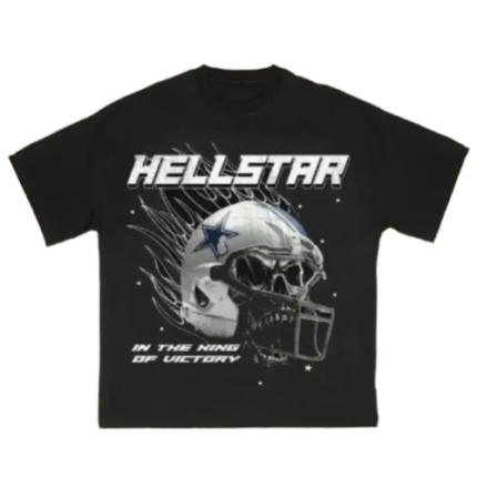 Black Hellstar King Of Victory Skull Helmet Tee