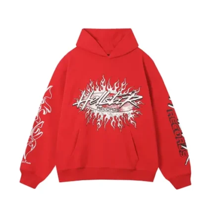 Red Hellstar Vintage Hoodie For Men & Women